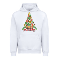 White paw print christmas tree Urban Hoodie - CowhideDigitalArt