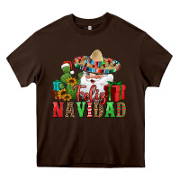 Chocolate Brown feliz navidad Spanish Christmas Heavy Core Tee - Jasminsmagicworld