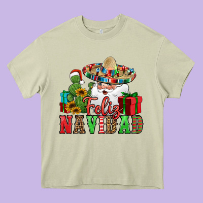 Feliz Navidad Spanish Christmas Heavy Core Tee Designed By Jasminsmagicworld