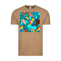Vintage Coffee Pride lgbtq hands with flag seamless pattern Vintage Tee - BundleAndBundleShop