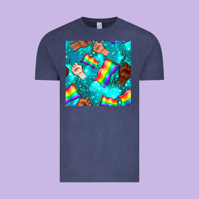 Pride Lgbtq Hands With Flag Seamless Pattern Vintage Tee Designed By Bundleandbundleshop