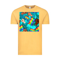 Vintage Mustard Pride lgbtq hands with flag seamless pattern Vintage Tee - BundleAndBundleShop