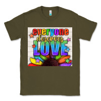 Army Green Everyone Deserves Love Pride LGBTQ+ Tumbler Classic Tee - BundleAndBundleShop