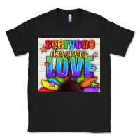 Black Everyone Deserves Love Pride LGBTQ+ Tumbler Classic Tee - BundleAndBundleShop