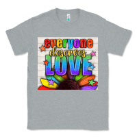 Heather Grey Everyone Deserves Love Pride LGBTQ+ Tumbler Classic Tee - BundleAndBundleShop