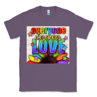 Lavender Everyone Deserves Love Pride LGBTQ+ Tumbler Classic Tee - BundleAndBundleShop
