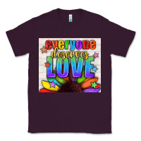 Plum Everyone Deserves Love Pride LGBTQ+ Tumbler Classic Tee - BundleAndBundleShop