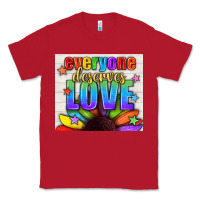 Red Everyone Deserves Love Pride LGBTQ+ Tumbler Classic Tee - BundleAndBundleShop