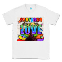 White Everyone Deserves Love Pride LGBTQ+ Tumbler Classic Tee - BundleAndBundleShop