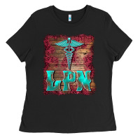 Black licensed practical nurse medical symbol  background Ladies Tee - BarkalooDesign