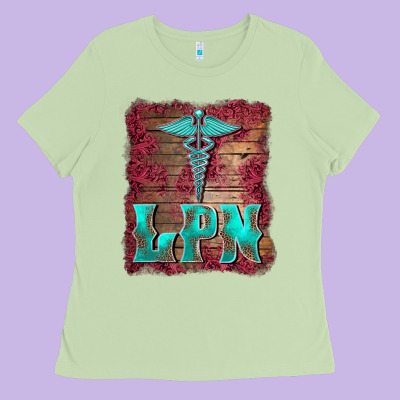 Licensed Practical Nurse Medical Symbol  Background Ladies Tee Designed By Barkaloodesign
