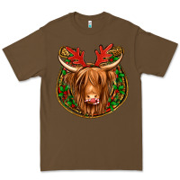 Cacao christmas highland cow mistletoe Christmas Premium Tee - Jasminsmagicworld