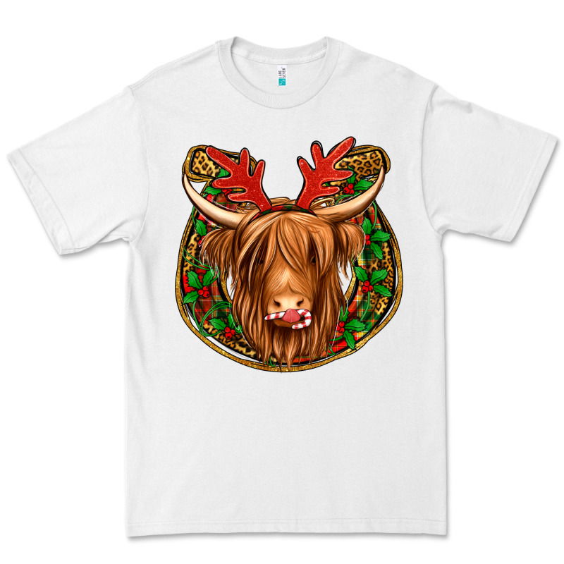 Christmas Highland Cow Mistletoe Christmas Premium Tee by Jasminsmagicworld | Teevron