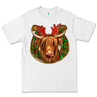 White christmas highland cow mistletoe Christmas Premium Tee - Jasminsmagicworld