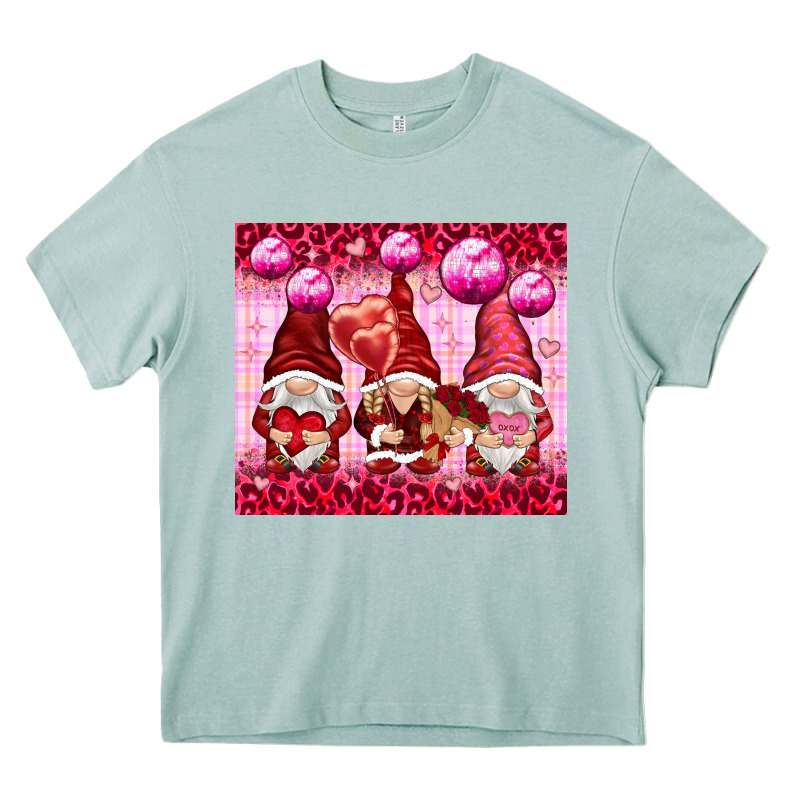 Valentines Gnomies With Leopard Heavy Core Tee by NancyCooperArtShop | Teevron