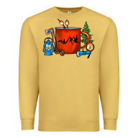 Antique Gold Camper Coffee Cup Premium Sweatshirt - FaDigitalArtStudio