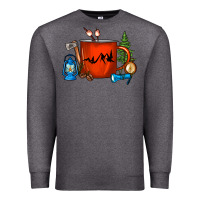 Charcoal Heather Camper Coffee Cup Premium Sweatshirt - FaDigitalArtStudio