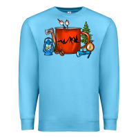 Ocean Blue Camper Coffee Cup Premium Sweatshirt - FaDigitalArtStudio