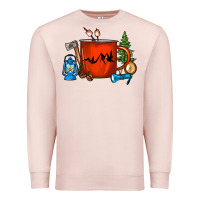 Pale Pink Camper Coffee Cup Premium Sweatshirt - FaDigitalArtStudio