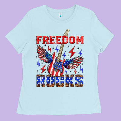 Freedom Rocks Ladies Tee Designed By Nancycooperartshop