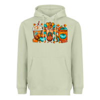 Matcha Thanksgiving Coffee Cups Heavyweight Hoodie - FaDigitalArtStudio