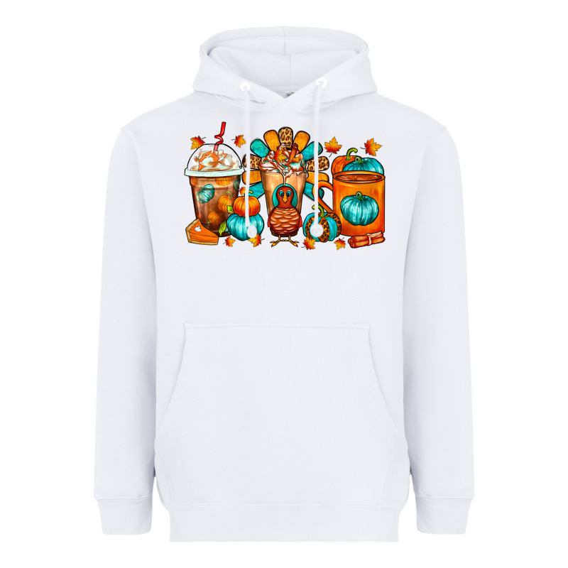 Thanksgiving Coffee Cups Heavyweight Hoodie by FaDigitalArtStudio | Teevron