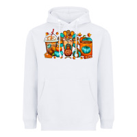 White Thanksgiving Coffee Cups Heavyweight Hoodie - FaDigitalArtStudio