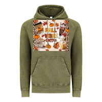 Vintage Olive fall vibes coffee Vintage Hoodie - MaliasSmallBusiness