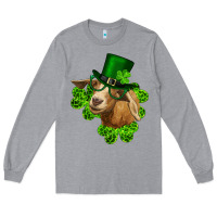 Heather Grey st. patrick's day goat clovers and leprechaun hat Long Sleeve Tee - RanaPortraitStore