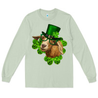 Matcha st. patrick's day goat clovers and leprechaun hat Long Sleeve Tee - RanaPortraitStore