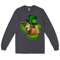 Smoke st. patrick's day goat clovers and leprechaun hat Long Sleeve Tee - RanaPortraitStore