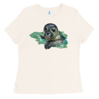 Bone Sea Seal Face Illustrations Ladies Tee - LillyAllenDesigns