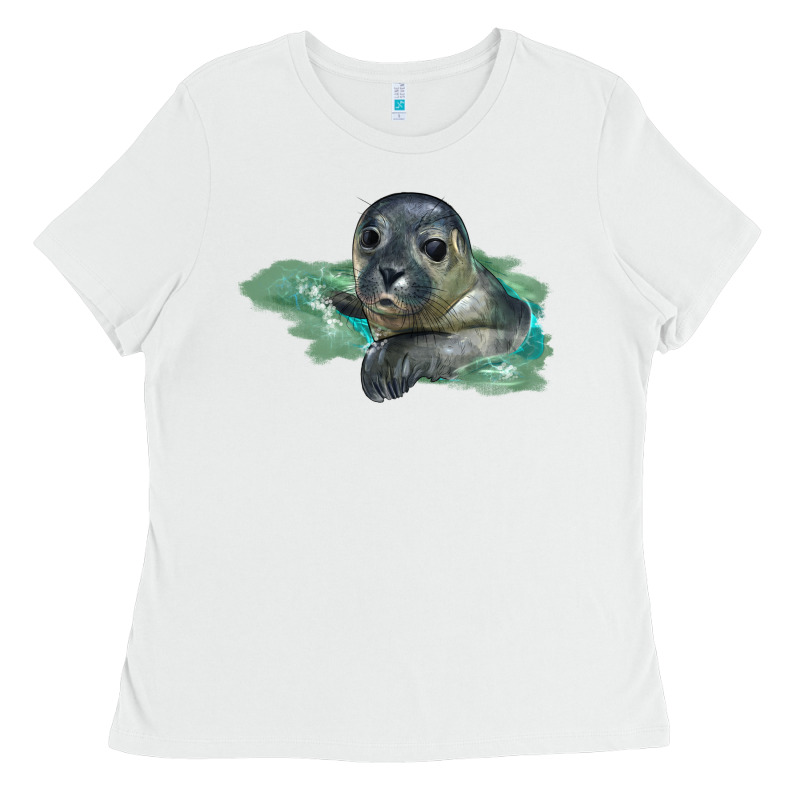 Sea Seal Face Illustrations Ladies Tee by LillyAllenDesigns | Teevron