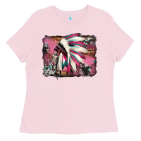 Bubblegum Pink indian headdress valentine's day Ladies Tee - Jasminsmagicworld