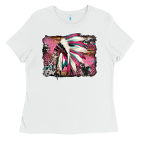 White indian headdress valentine's day Ladies Tee - Jasminsmagicworld