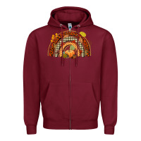 Burgundy fall rainbow Zipper Hoodie - CowGirlArtShop