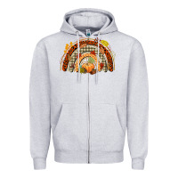 Heather Grey fall rainbow Zipper Hoodie - CowGirlArtShop