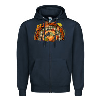 Navy fall rainbow Zipper Hoodie - CowGirlArtShop