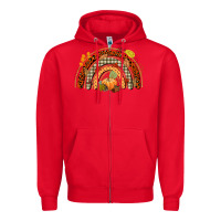 Red fall rainbow Zipper Hoodie - CowGirlArtShop
