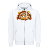 White fall rainbow Zipper Hoodie - CowGirlArtShop