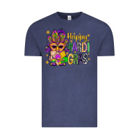 Vintage Denim Happy Mardi Gras With Gnome Vintage Tee - BundleAndBundleShop