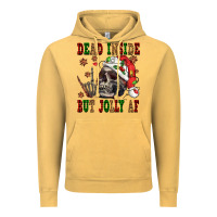 Vintage Mustard Dead inside but jolly af Vintage Hoodie - NancyCooperArtShop