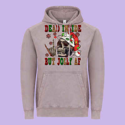 Dead Inside But Jolly Af Vintage Hoodie Designed By Nancycooperartshop