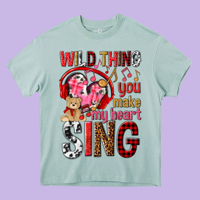 Wild Thing You Make My Heart Sing Heavy Core Tee Designed By Nancycooperartshop