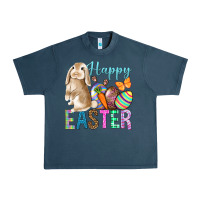 Midnight Navy Happy Easter Bunny Urban Heavy Tee - BundleAndBundleShop