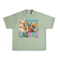 Oil Green Happy Easter Bunny Urban Heavy Tee - BundleAndBundleShop