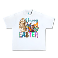 White Happy Easter Bunny Urban Heavy Tee - BundleAndBundleShop