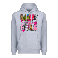 Heather Grey love never fails with prince frog  olivia Premium Hoodie - OliviaCreatesArt