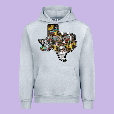 Happy Easter Texas Urban Hoodie Designed By Cowhidedigitalart