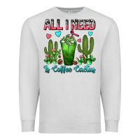 Dove Grey All I Need Is Coffee Cactus Frappe Premium Sweatshirt - FaDigitalArtStudio